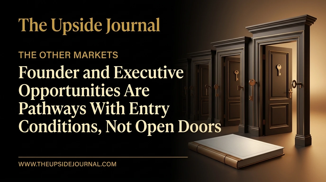Founder and Executive Opportunities Are Pathways With Entry Conditions, Not Open Doors