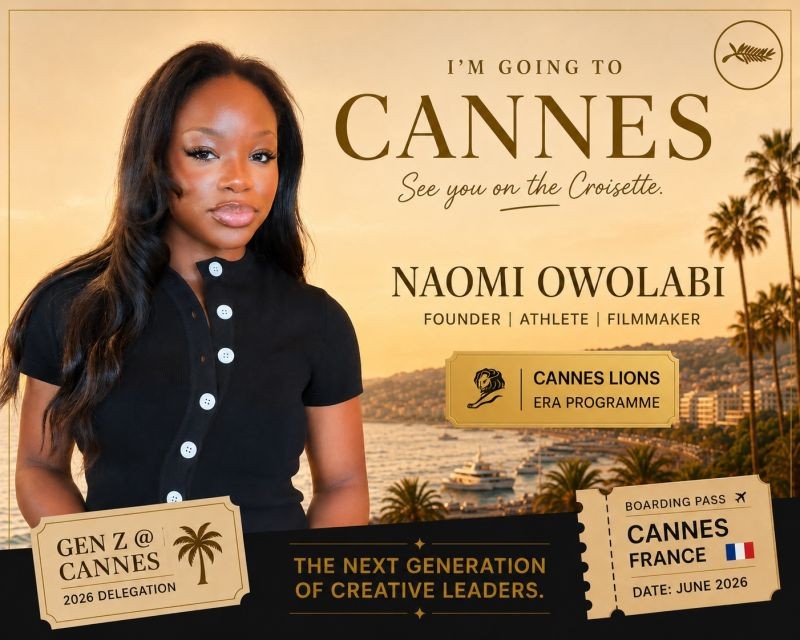 Naomi Owolabi — Founder, Visual Wave, filmmaker, track athlete, going to Cannes Lions 2026