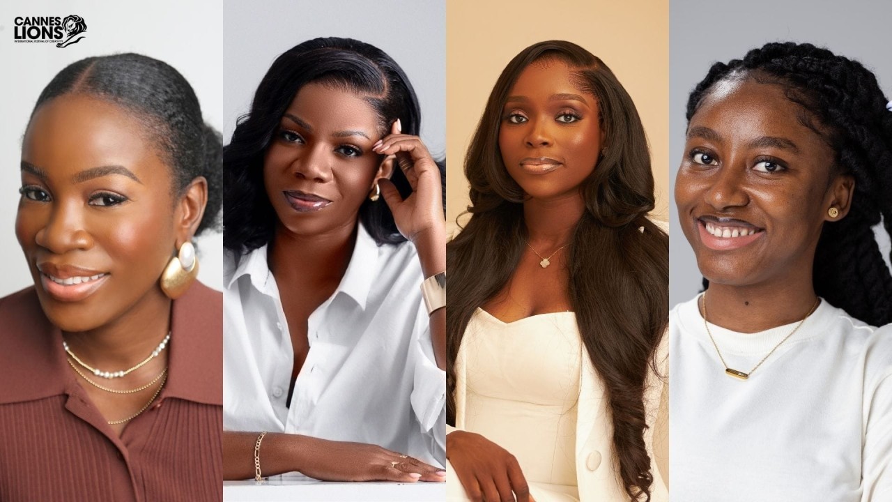 Woof Studios Africa all-female delegation at Cannes Lions 2026 — Adetutu Laditan, Tomike Adeoye, Financial Jennifer, Bernice Boakye Ansah