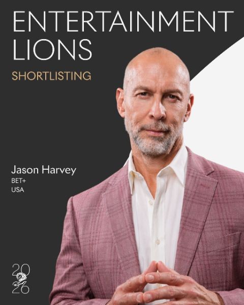Jason Harvey — selected for the Entertainment Shortlisting Jury at Cannes Lions 2026