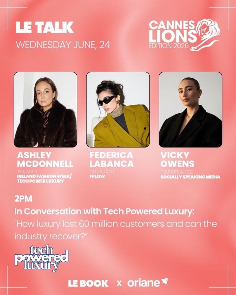 LE BOOK x Oriane Cannes Lions 2026 event — creators, luxury brands, agencies, and cultural architects